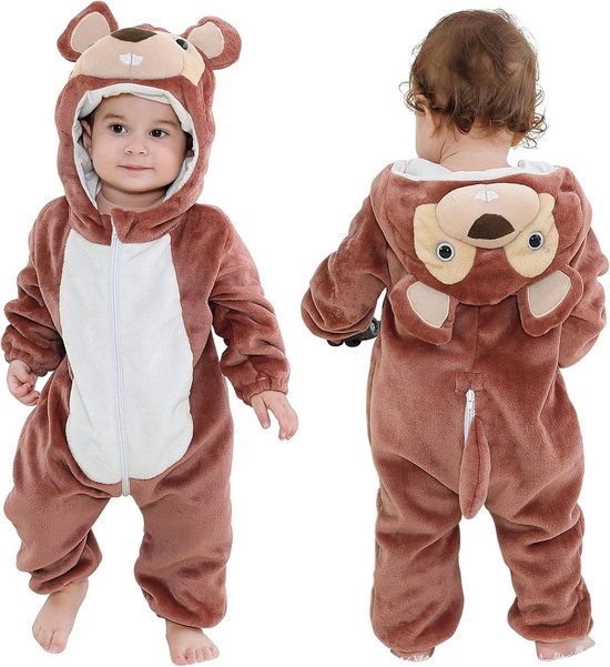 Winter Jumpsuit met Capuchon voor Baby's en Peuters 2-36 Maanden van Merkloos