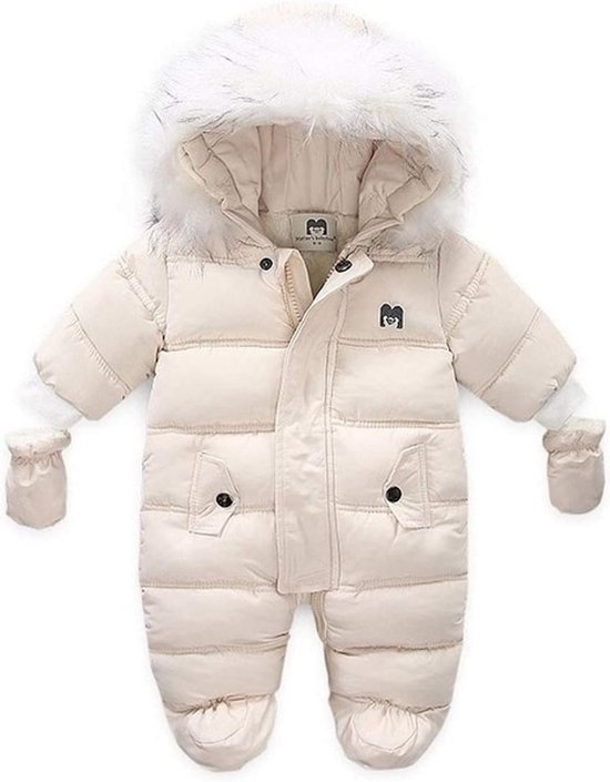 Winter Sneeuwpak Baby Meisjes en Jongens met Capuchon en Muts - Warme Romper Jumpsuit