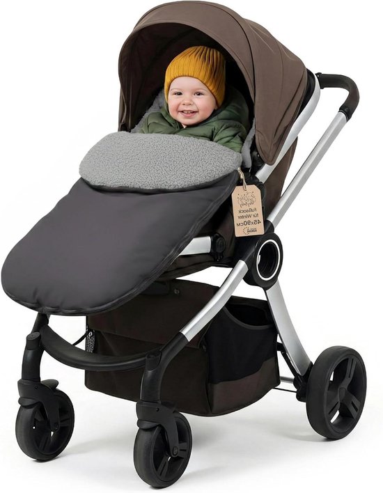 Winter Voetenzak - Baby Inlegger Dekentje - Wandelen in de Kou - Wind- en Waterafstotend - 90x45 cm - Donkergrijs