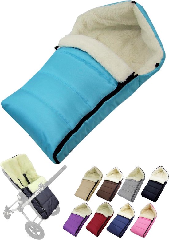Winter Voetenzak - Baby Voetenzak Kinderwagen - Baby Warm Houden - Universele Pasvorm - 90 cm - Turquoise
