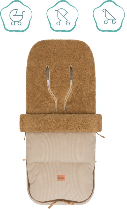 Winter voetenzak kinderwagen - Antislip - Thermoregulerend - Waterafstotend - Corduroy - Nature - Fillikid van Merkloos