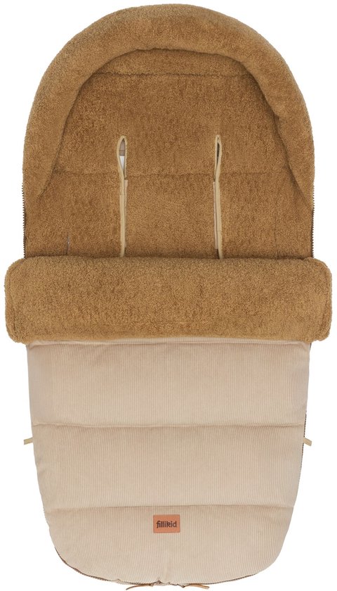 Winter voetenzak kinderwagen en buggy Teddy - Thermo - Waterafstotend - Ritssluiting - Corduroy - Nature - Fillikid van Merkloos