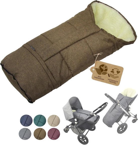 Winter Voetenzak - Kinderwagen Zak - Warm Blijven - Aanpasbare Lengte - 90-110 cm - Gemêleerd Bruin