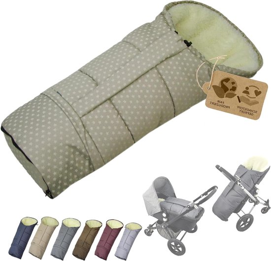Winter Voetenzak - Kinderwagen Zak - Warm Blijven - Aanpasbare Lengte - 90-110 cm - Sterren Beige