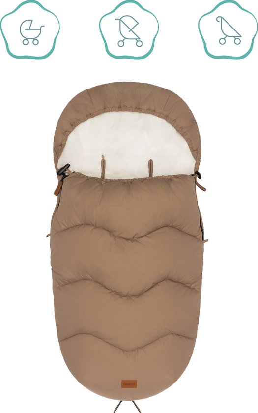 Winter voetenzak voor kinderwagen en buggy - waterdicht - microfleece binnenkant - Ritssluiting - Bruin - Ogre - Fillikid van Fillikid