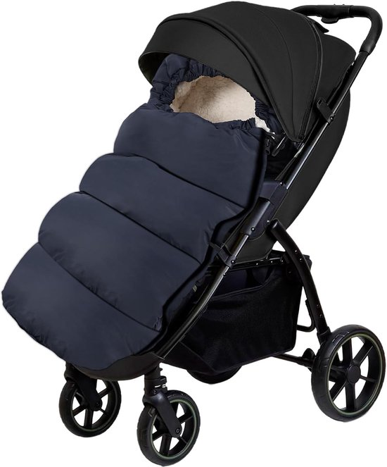 Winter Voetenzak voor Kinderwagens, Geschikt voor de meeste Kinderwagens, Dubbel Versterkt, Donkerblauw, Ideaal voor Baby's, Warmte en Comfort in de Koude Maanden