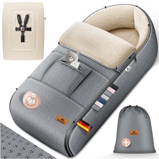 Winterbabyvoetenzak voor kinderwagens en autostoelen - wasbare en afsluitbare knuffelzak