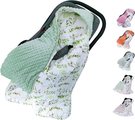 Winterdeken voor baby's, multifunctionele babydeken 90 x 90 cm, geschikt voor in het autostoeltje en de kinderwagen (herfst en winter, bladeren)