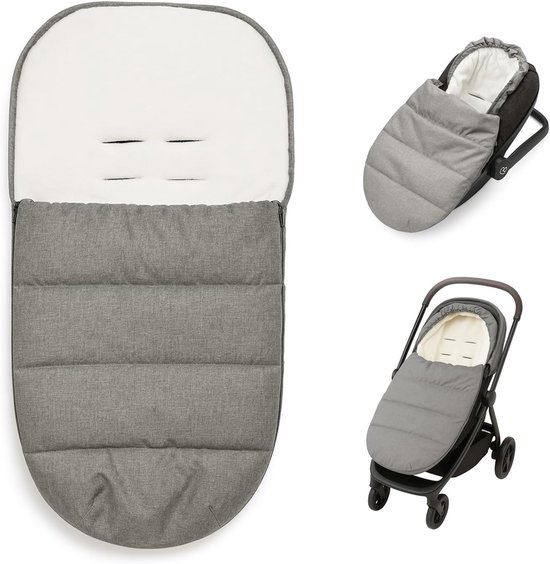 Wintervoetenzak babyschaal winter babyvoetenzak warm, inslagdeken baby voetenzak slaapzak kinderwagen bed wieg het hele jaar door (waterdicht grijs)