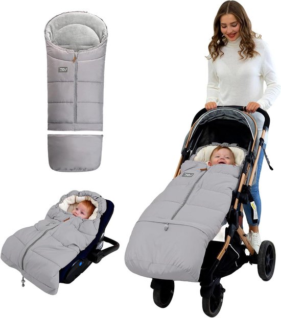 Wintervoetenzak Kinderwagen - Babyvoetenzak Kinderwagen - Warmte Baby Buiten - Waterafstotend Materiaal - 32 x 22 x 10 cm - Grijs