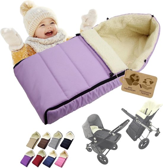 Wintervoetenzak - Kinderwagenhoes - Warm en droog - Universele pasvorm - 108 cm - Lila