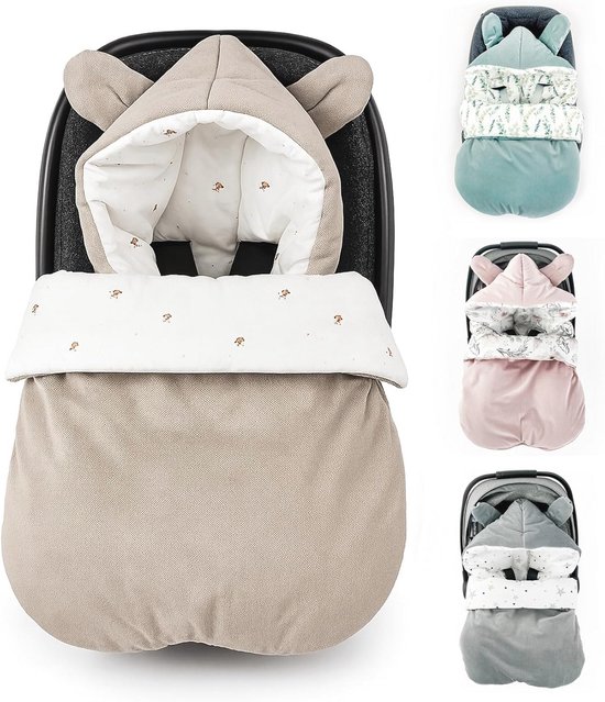 Wintervoetenzak voor Kinderwagen en Autostoel - Warm en Comfortabel voor Baby's - Universeel Met 3- en 5-punts Gordelsysteem