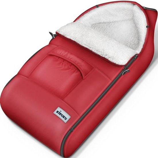 Wintervoetenzak voor Kinderwagen en Buggy - Wasbare Babyvoetenzak met Rits en Tas - Rood