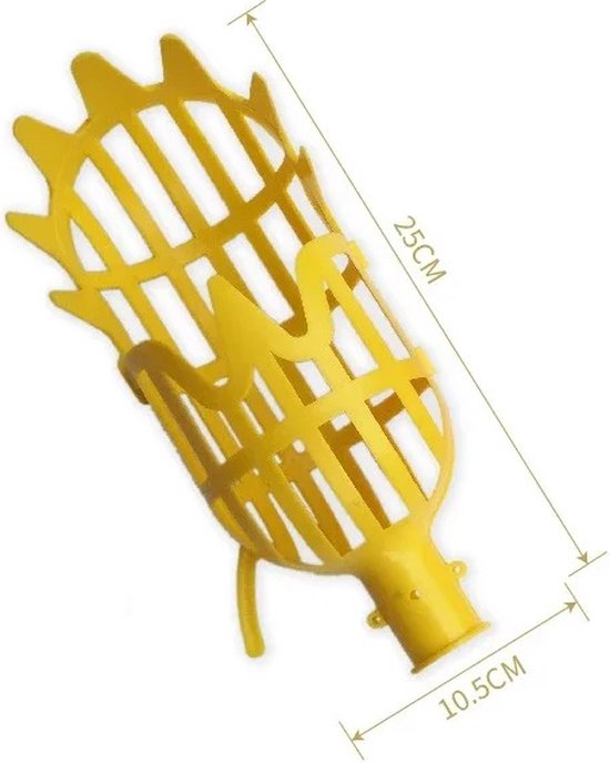 WiseGoods Premium Fruit Grijper Mandje - Wildplukken - Tuinieren - Fruitboom Tool - Fruitbomen Tools - Tuin Accessoires - Geel van Wise