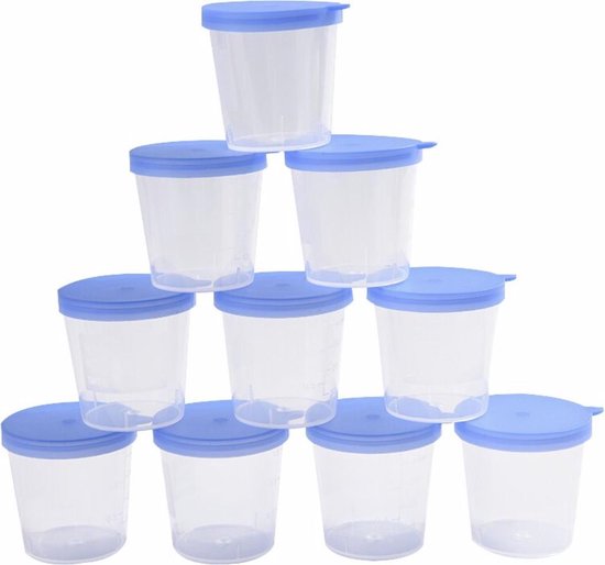 WiseGoods Premium Urine Potjes Steriel - Plas Container Anti Lek - Herbruikbaar - Zwangerschap - Bakjes - 10x40 ml - Transparant van WiseGoods