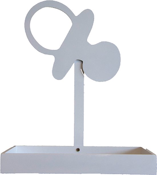 Wit Houten Dienblad met Grote Fopspeen - 52 cm Hoog - Uniek Presentatiestuk voor Bedankjes, Babyshower of Geboorte van Merkloos