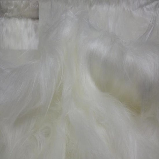 Wit, Langharig Teddy Vachtlook Stof - Zacht Pluche Vlies voor Kleding en Decoratie van Merkloos