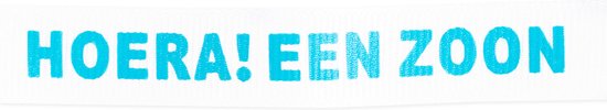 Wit lint | tekst blauwe letters Hoera! een zoon | lengte ca. 6 meter van Celebrations