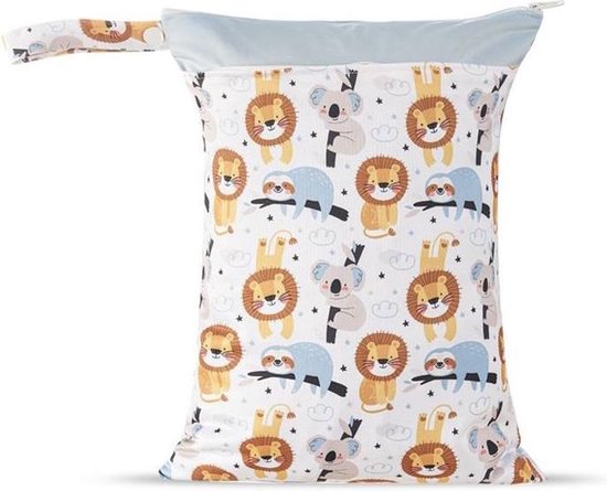Without Lemons Wetbag Safari 30x40 | Waterdichte opbergtas | Zwemmen | Zomer | Luiertas| Aanvulling op luiertas | Toillettas voor kinderen |Peuter en baby | Verschoningsmat | Luierzak |Waterdicht | Strandtas |Duurzaam |Herbruikbaar |Kraamcadeau van Without Lemon