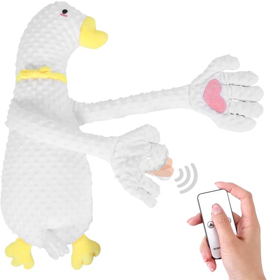 Witte ganzenknuffel — Zelfflapperend knuffeldier, knus pluche accent, woondecoratie & dagelijkse metgezel (Zwaan)