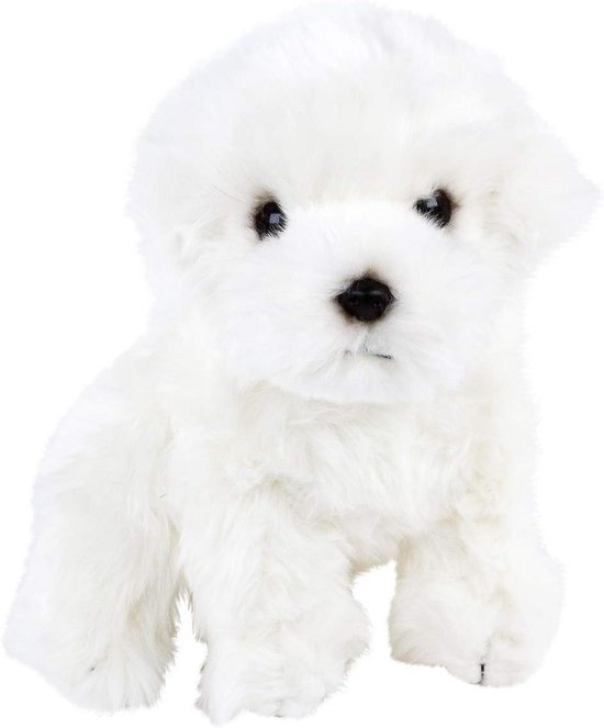 Witte Pluche Hond Knuffeldier van 27 cm van Merkloos