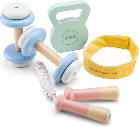 Woet® Houten Speelgoed Fitness Set - 5 onderdelen van Merkloos