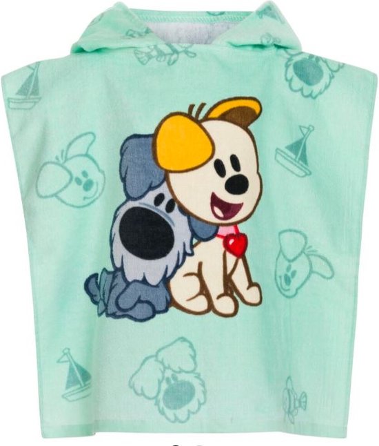 Woezel en Pip | Badponcho | Badcape | Poncho met capuchon | Mintgroen | 50 x 50 cm van Merkloos