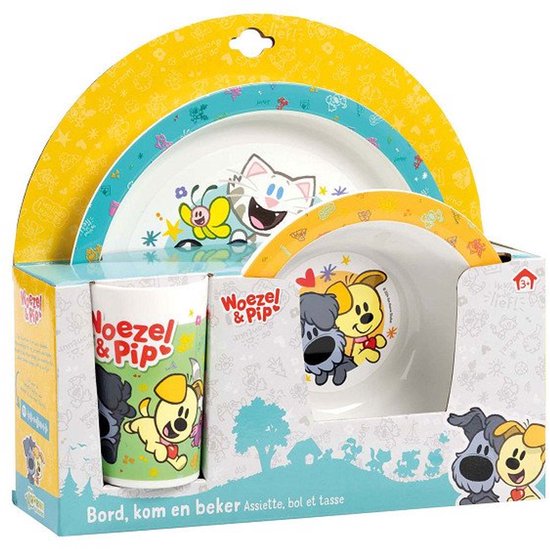 Woezel & Pip Eetset, 3dlg. van Mepal