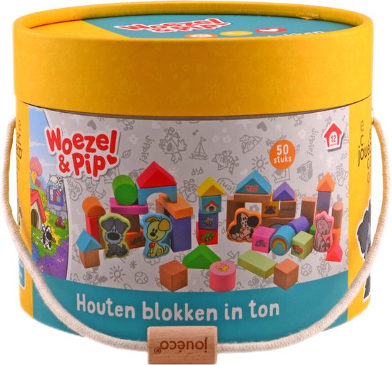 Woezel & Pip - Houten blokken in ton