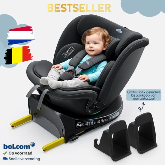 Wölkli i-Size Autostoel 40-150 cm - 360° Draaibaar ISOFIX & Top Tether - Meegroei Autostoeltje Groep 0-1-2-3 - RWF & FWF - SideProtect - Memory Foam - Vanaf Geboorte van Merkloos