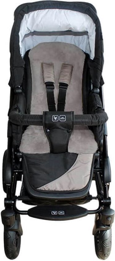 WOOOL® Schapenvacht Opleg Buggy - Baby - Grijs - 100% Echte Schapenwol - Kinderwagen en Autostoel van WOOOL