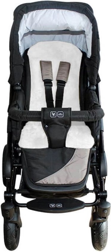 WOOOL® Schapenvacht Opleg Buggy - Baby - Wit - 100% Echte Schapenwol - Kinderwagen en Autostoel van WOOOL