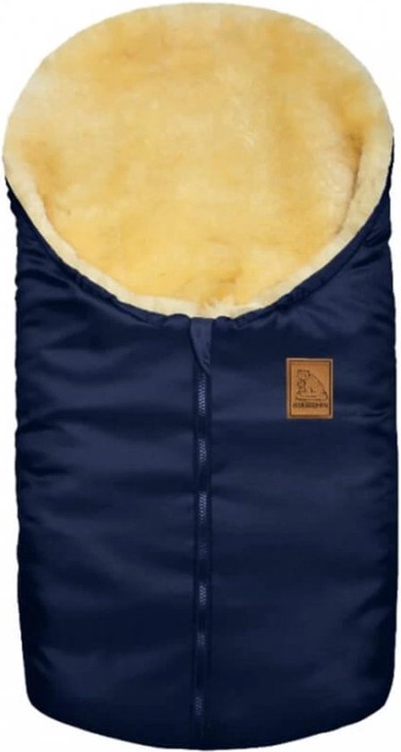 WOOOL® Schapenvacht Voetenzak - Baby - Maxi Cosi - Blauw - 100% Echte Schapenwol - Kinderwagen en Buggy van WOOOL