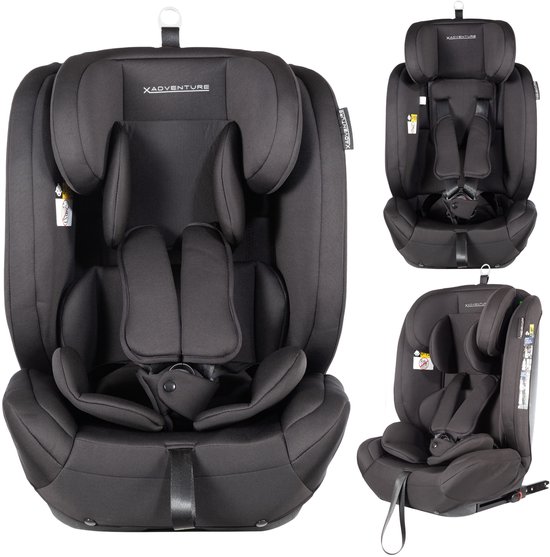X Adventure Autostoel Grow Fix Groep 1/2/3 9-36 kg (76 tot 150 cm) Vanaf 15 maanden tot 12 jaar - Met Isofix - i-Size - Meegroei Autostoel - Zwart