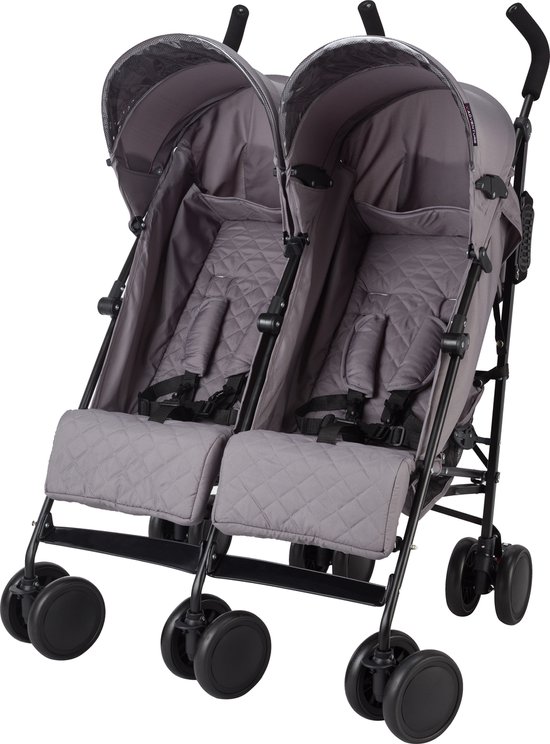 X Adventure Duo Buggy / Tweeling Buggy – Lichtgewicht Dubbele Buggy Tandem Buggy - Grijs van $