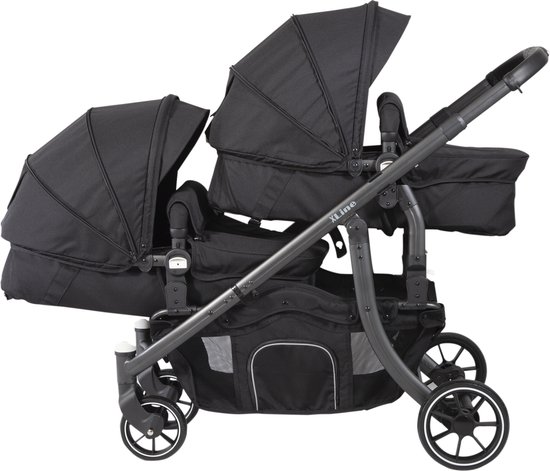 X Adventure Duo Kinderwagen / Tweeling Kinderwagen – Zwart