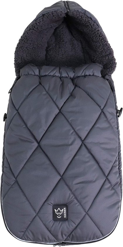 XL Thermo Sherpa Fleece Voetenzak voor Kinderwagens - Antraciet