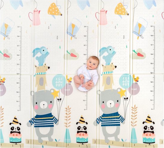 XXL Baby Play Mat - Dubbelzijdige vloermat met dubbel patroon - Speelmatten voor Baby Side en Gym Floor Side van Lalaloom