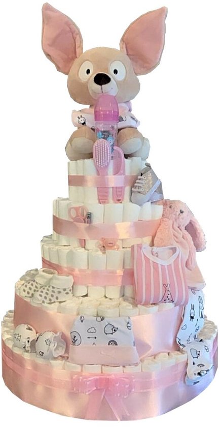 XXXL Pampertaart met 435 pampers & Nici Fehmi junior Vos van Merkloos