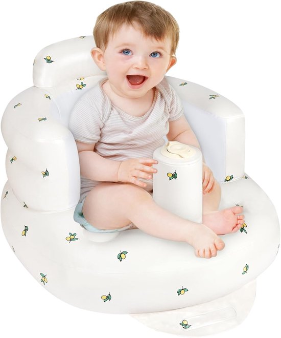 YAGXIG opblaasbare babystoel-peutervloerstoel-ingebouwde luchtpomp-draagbare babystoel-met rug- en neksteun-geschikt voor baby's vanaf 3 maanden oud-kan worden gebruikt voor reizen/voeden/leren zitten en staan-