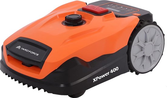 Yard Force XPower 400 - Robotgrasmaaier - 400m² - Bluetooth en App besturing - Regensensor - 40% Helling - 20V Li-Ionen Accu - Zwart/Oranje - Yardforce - Robotmaaiers - Grasmaaier van Yard