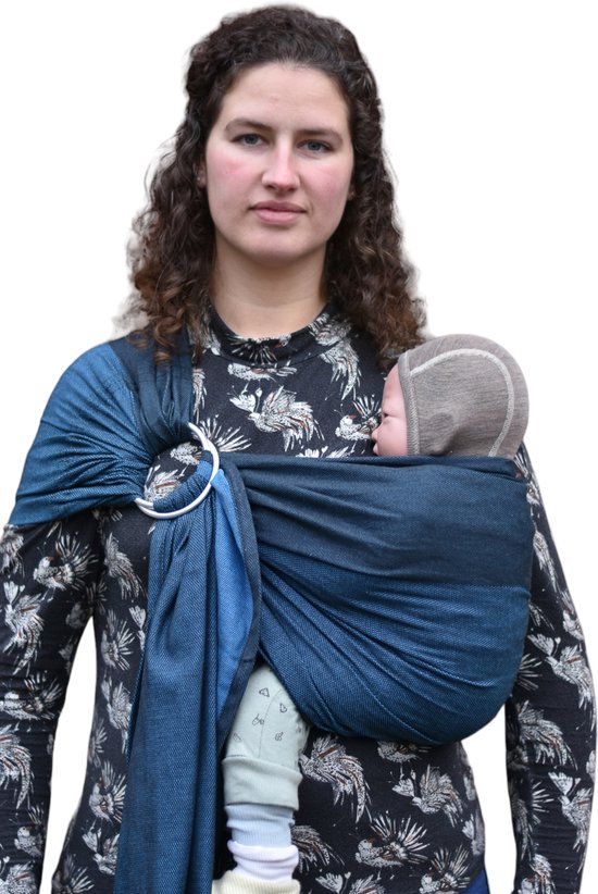 Yaro Newborn Blue Black Ring Sling van Merkloos
