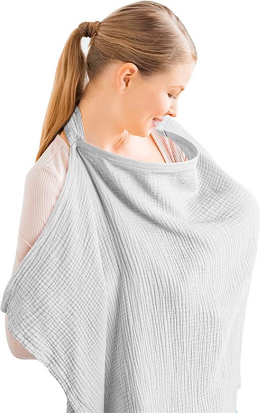 Ychee - Borstvoedingsdoek - Baby - Nursing Cover - Privacy - Comfort - Kinderwagen deken - 75x95cm - Grijs van Ychee