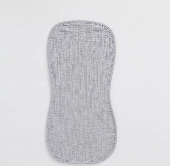 Ychee - Hydrofiele Katoenen Spuugdoek - Monddoek - Pinda vorm - 49x27CM - Kleur: Grijs van Ychee
