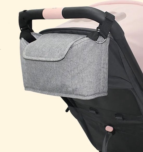 Ychee - Luiertas voor kinderwagen - Organizer - Verzorgingstas - Buggy tas - Opbergzak - Universeel - Verstelbare Schouderriem - 30x17x12CM - Grijs van Ychee