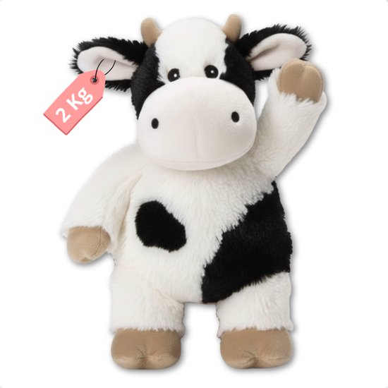 Yellies Verzwaringsknuffel Koe - Verzwaarde Knuffel - Weighted Stuffed Animal - Sensorisch Speelgoed - Zware Knuffel Anxiety - Plushie - 45cm/2kg van Merkloos