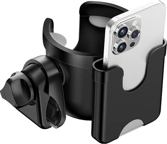 Yellow Monkey - Universele 2 in 1 Bekerhouders & Telefoonhouder - Kinderwagen - Fles - bekerhouder met telefoonhouder – Baby Fles Organizer voor Kinderwagen - Kinderwagen Houder met Telefoon Opbergvakje. van Yellow Monkey