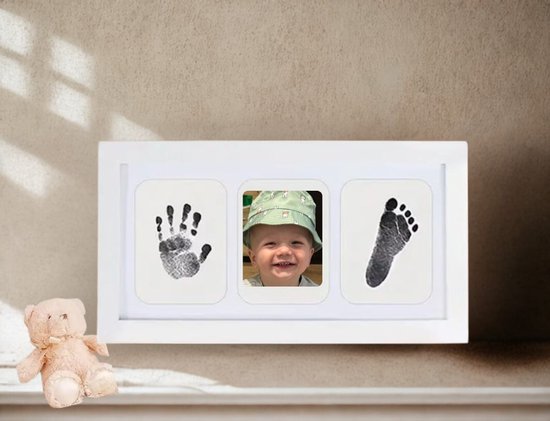 Yippiez Baby Hand- en Voetafdruk Set - Fotolijst met Inktafdruk voor Baby & Dierenpoot - Kraamcadeau, Moederdag, Vaderdag - Baby Art - Inclusief NL Beschrijving van Merkloos