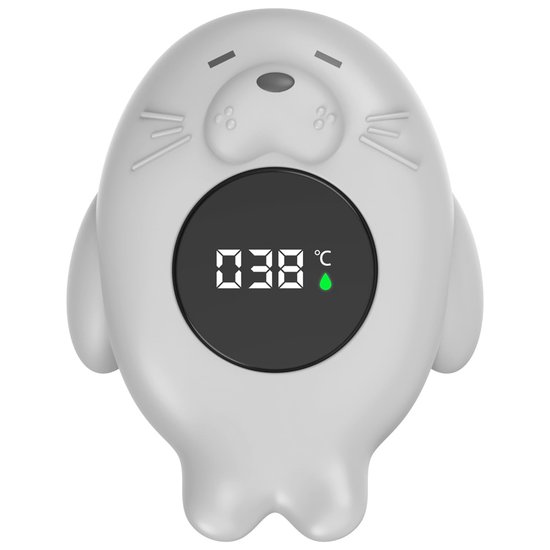 Ynkkvre -Babybadthermometer, LED-scherm, schattig walvisontwerp, waterdichte digitale badthermometer, meet de temperatuur nauwkeurig van Merkloos