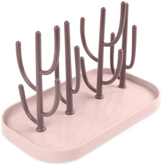 Ynkkvre - Droogrek voor babyflessen - Baby Flessenrek - Flessen Droogrek - 4 Verstelbare Armen - Opvouwbaar Design - BPA-Vrij PP - Inclusief Opvangbak van Merkloos